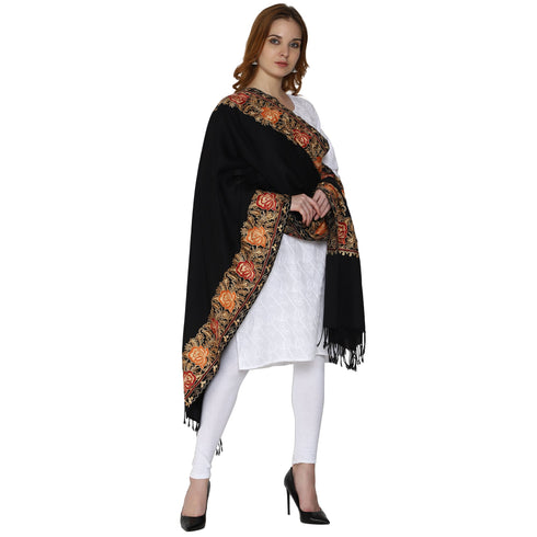 Women's Aari Embroidery Wool Stole